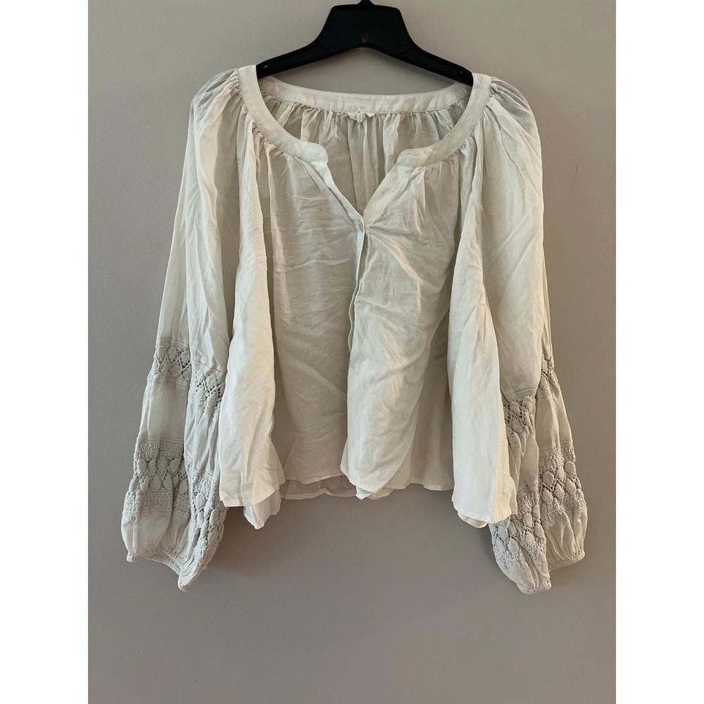 Aerie Peasant Blouse Off White XXL